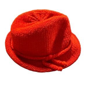 Dario Of Italy Women’s Red Fedora Hat Lightweight Knit Crochet Boho